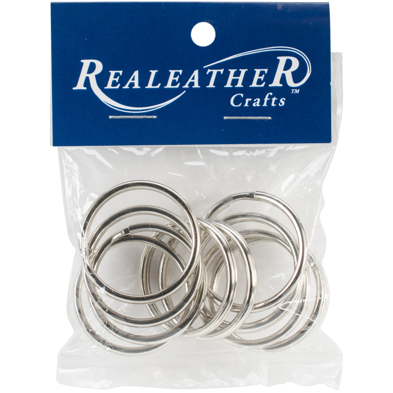 Realeather Split Key Rings 1.25 10/Pkg-Nickel
